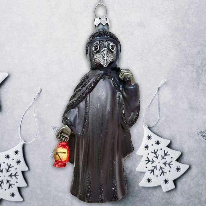 Plague Doctor Glass Christmas Ornament for wholesale by OrnamentallyYou