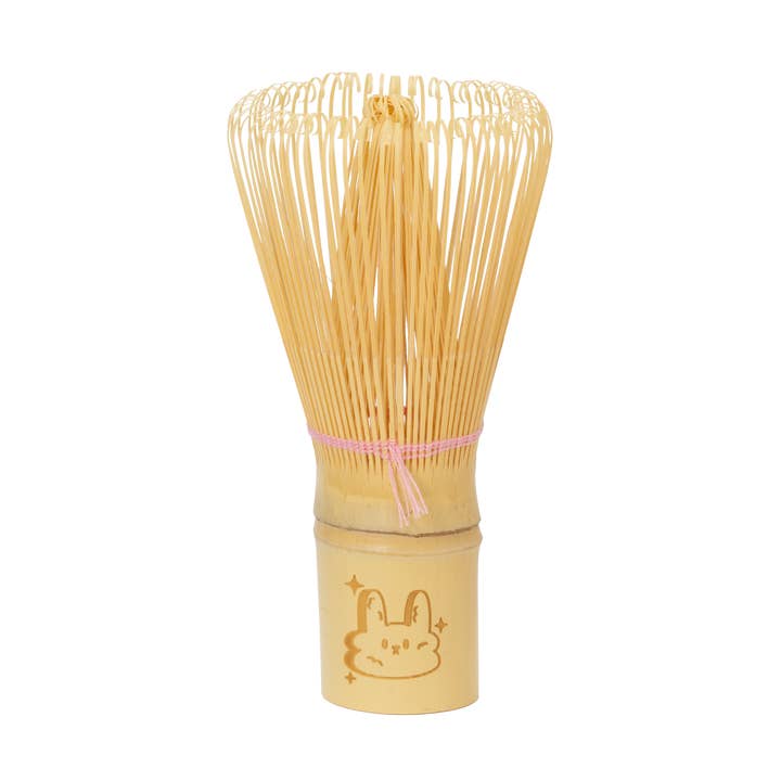Bamboo Matcha Whisk with Bunny Engraving for wholesale by Teapsy