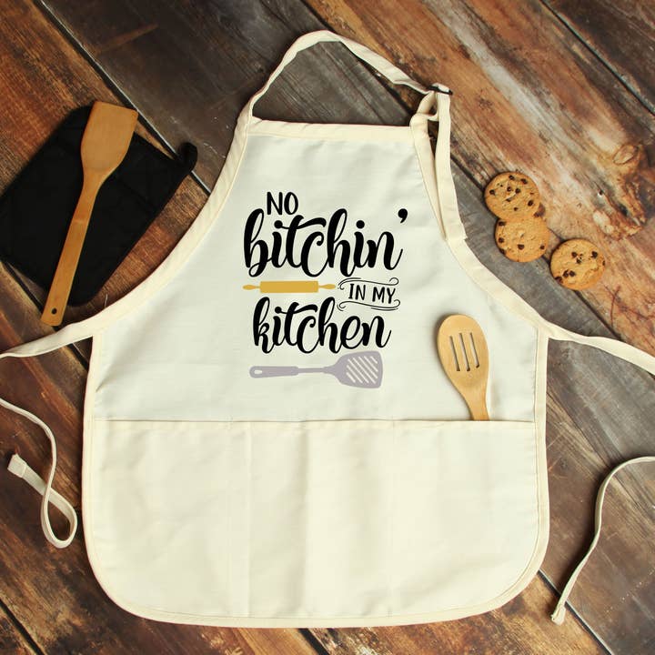 No Bitchin in My Kitchen Apron for wholesale by Potter's Printing