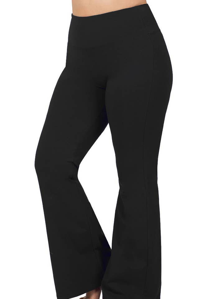 1230 Plus Wide Waistband Yoga Flare Pants SI-22585 for wholesale by 42POPS