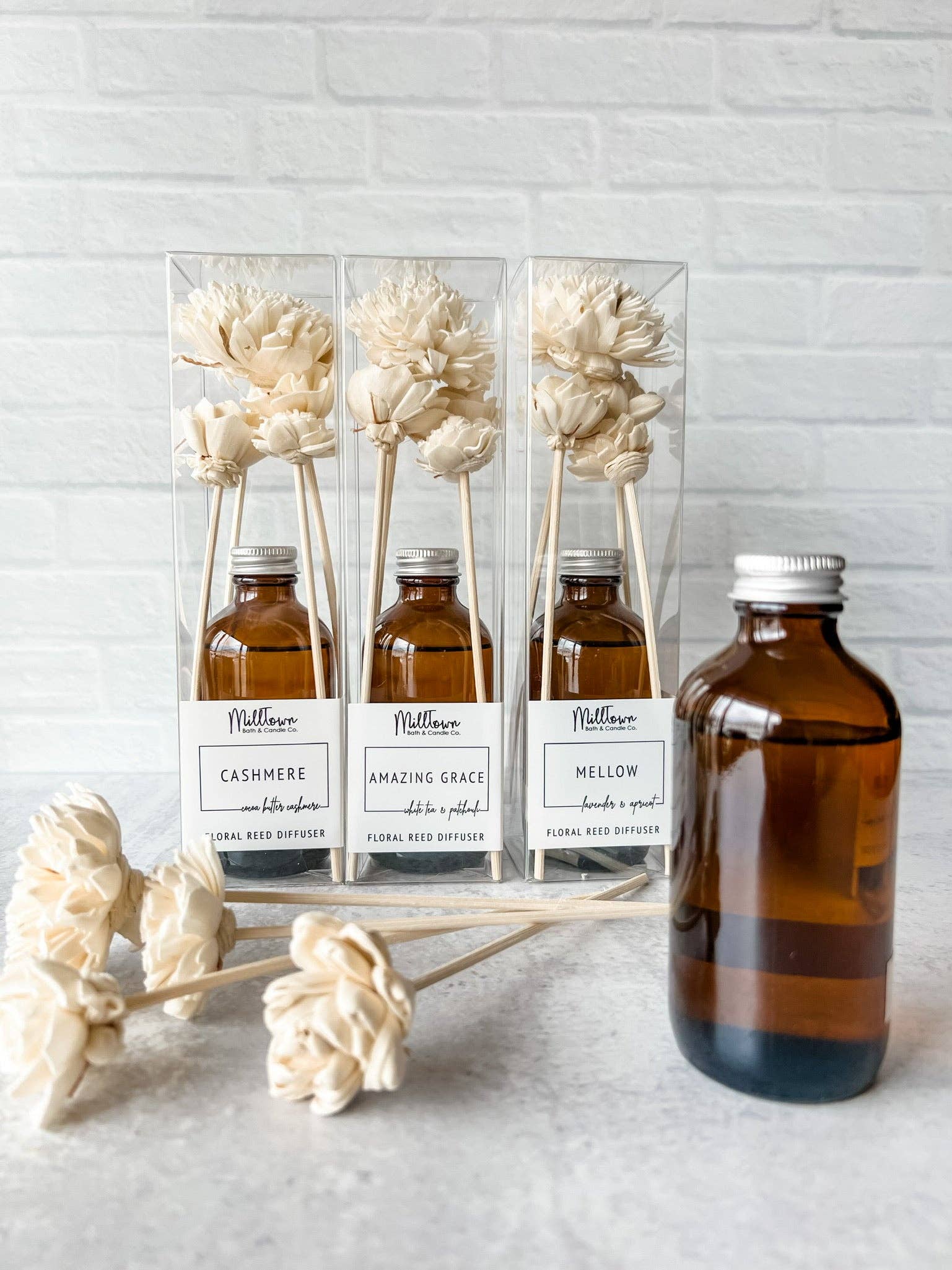 MillTown Bath & Candle Company - Wholesale Reed Diffuser - Mellow Floral Reed Diffuser | Long-Lasting Scent | Clean & Flameless Fragrance1