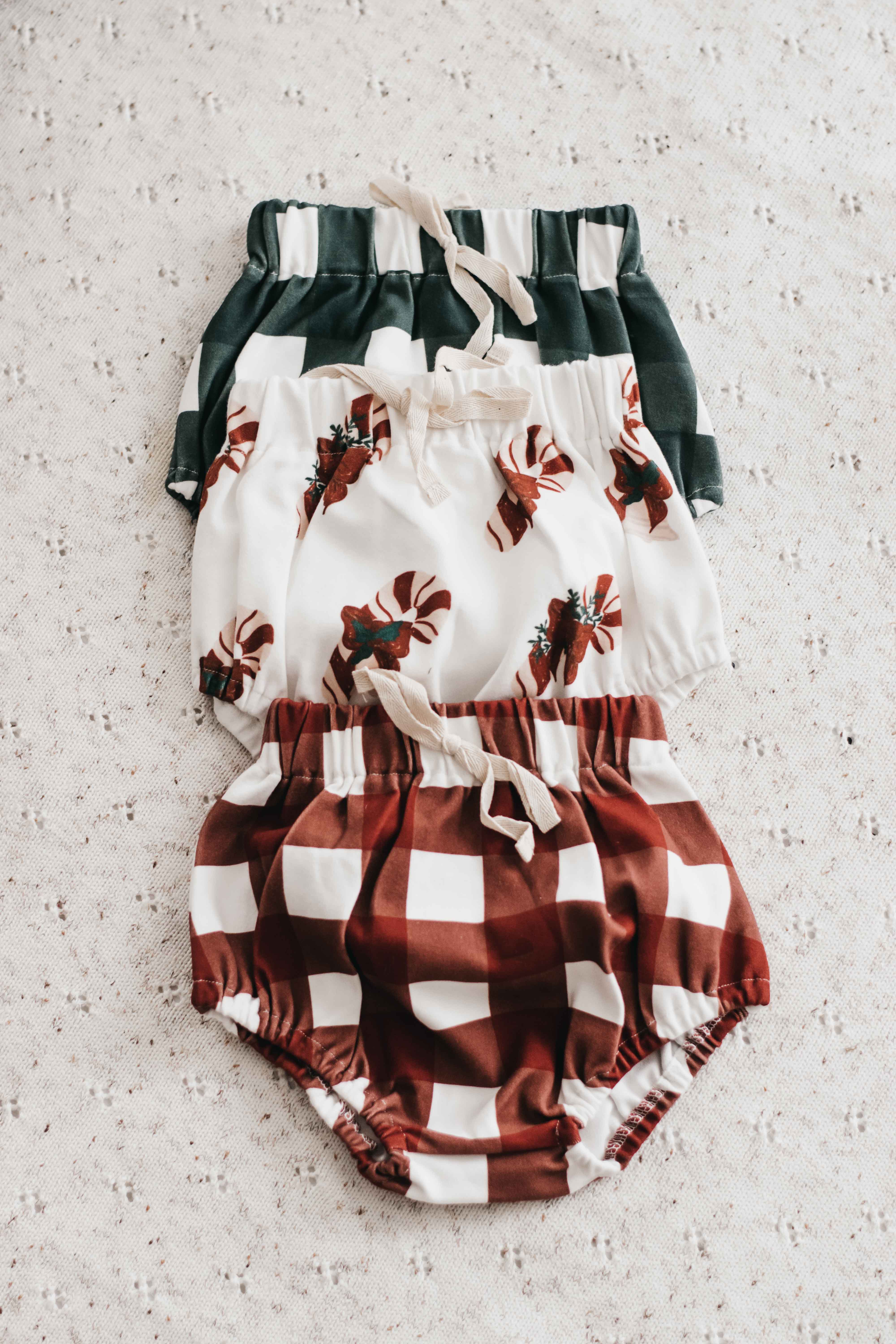 Bencer & Hazelnut - Wholesale Underwear/Diaper Cover - Baby - Basic Bloomers: Green Gingham1