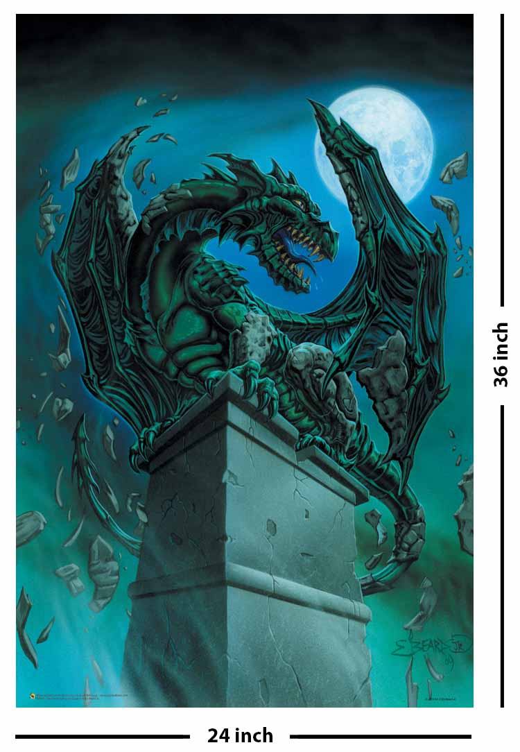 Scorpio Posters - Wholesale Poster - Awakening Gargoyle Dragon by: Ed Beard Poster - 24" X 36"1