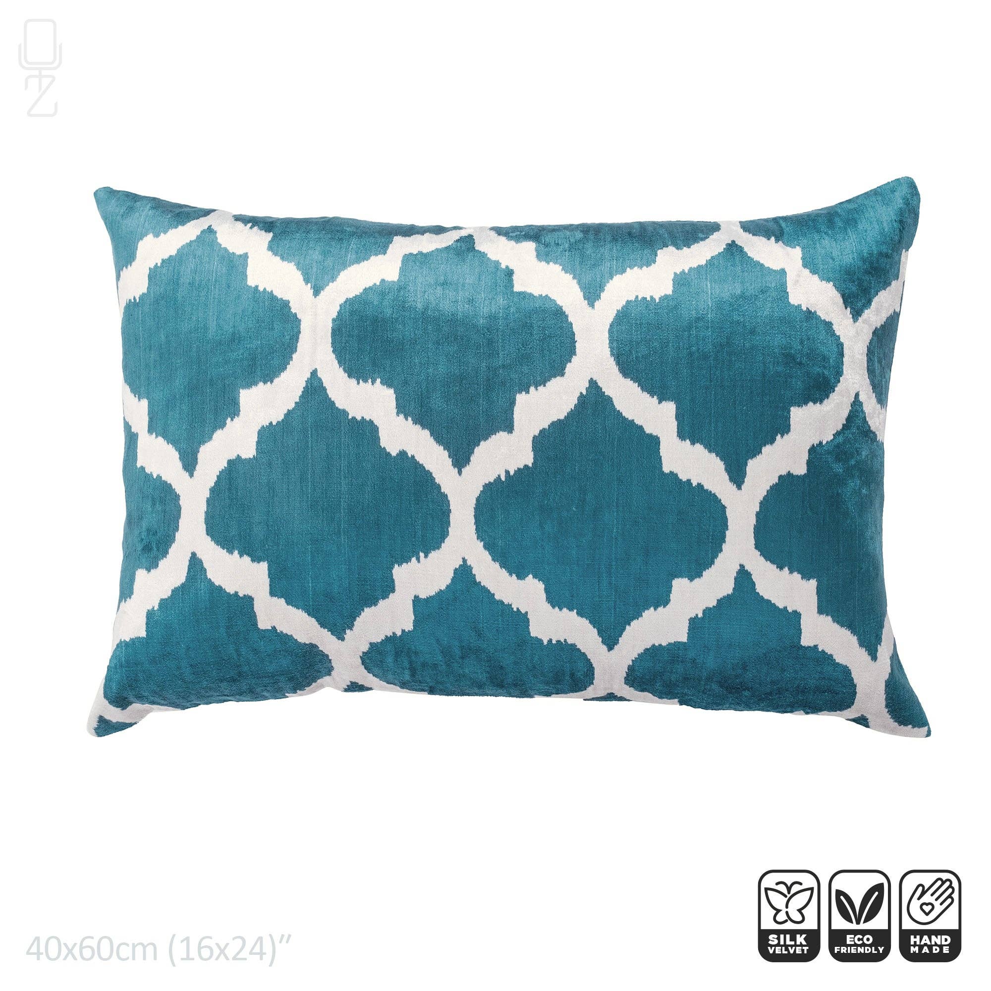 OyzShop – wholesale Prydnadskuddfodral – Traditionella turkosblå sammet dekorativa kuddfodral6
