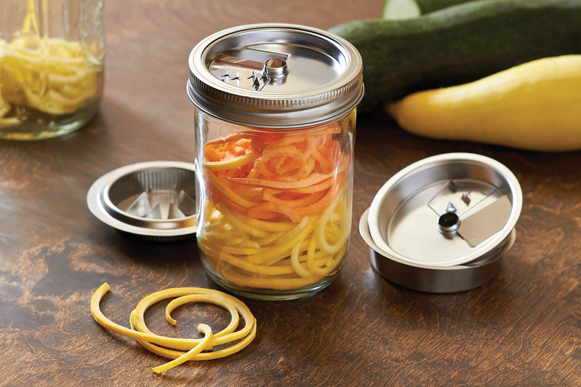Fox Run Brands – wholesale Kitchen tool/gadget – Jarware 3 in 1 Spiralizer for Wide Mouth Mason Jar1