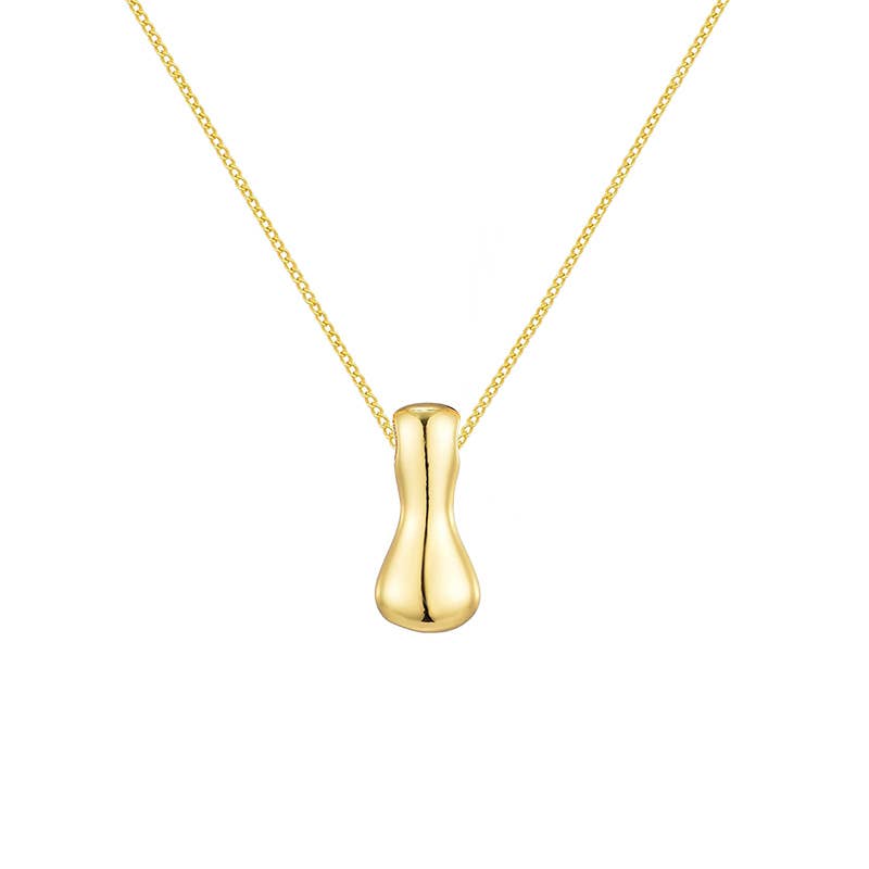 AMORINO SRL - Wholesale Pendant/Charm Necklace - LARGE BUBBLE INITIAL NECKLACE - JN24512B89GOLD7