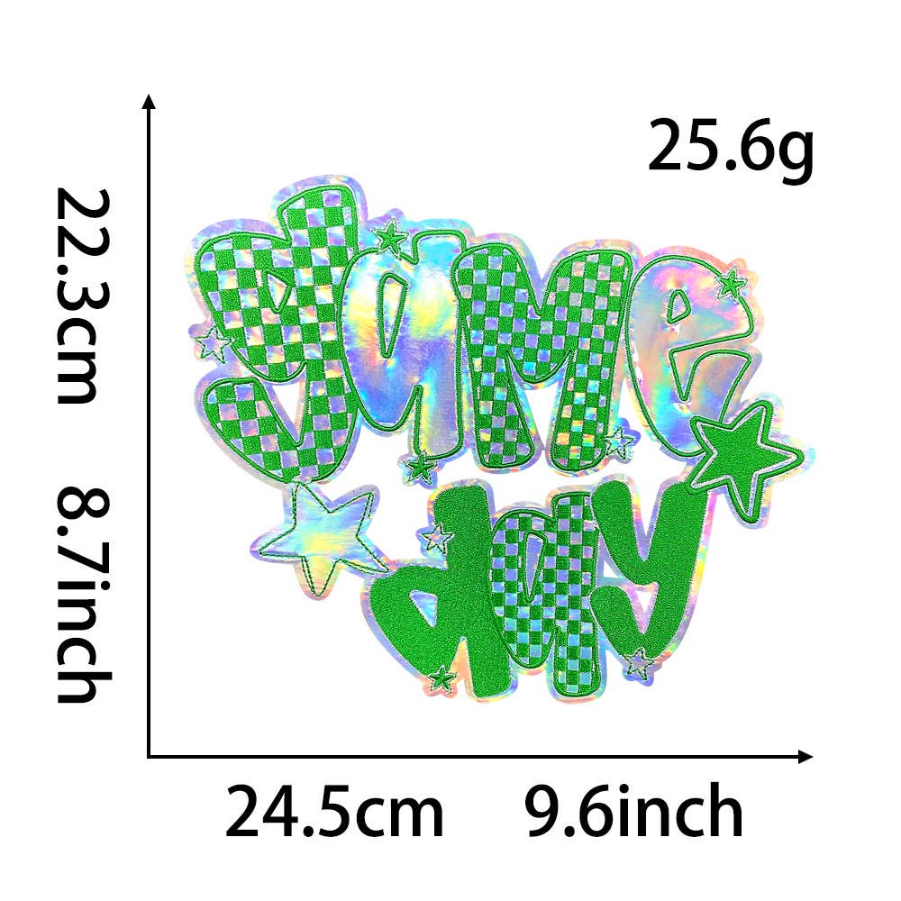 Rosie Posie Patches - Wholesale Patch - Game Day Checkered Holographic Iron On Patch3