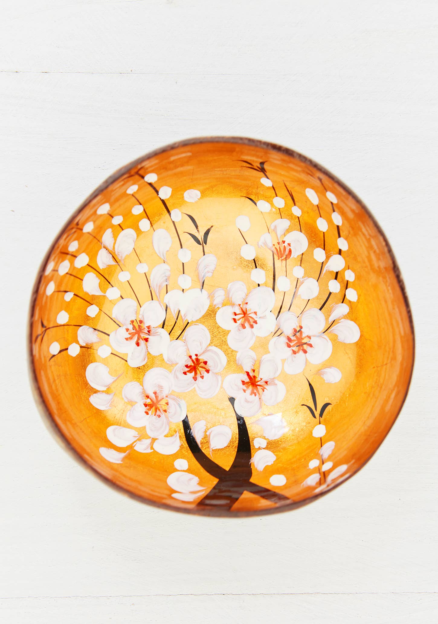 Namaste - Vente Assiettes/plats/bols de décoration - Bol en noix de coco, motif fleur4