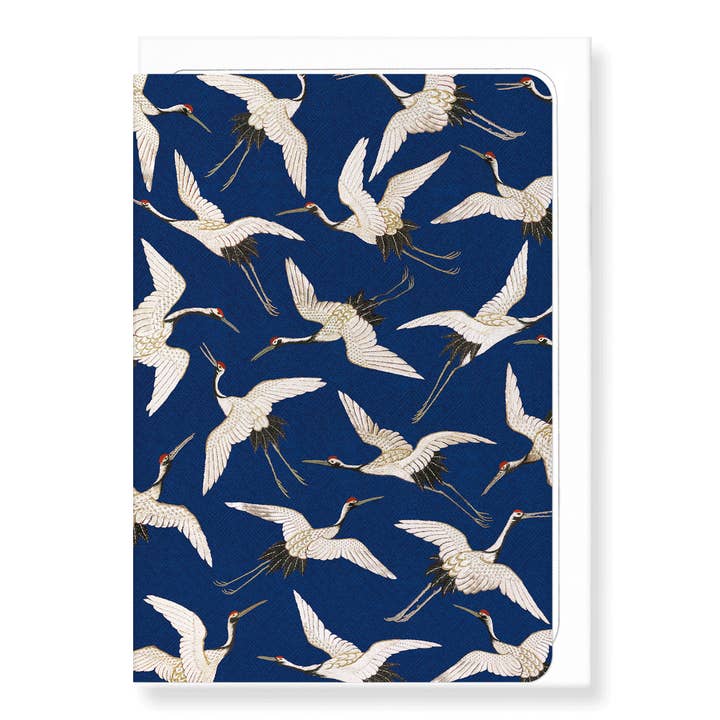 CRANE EMBROIDERY ON BLUE: Wenskaart voor wholesale door Ezen Trade