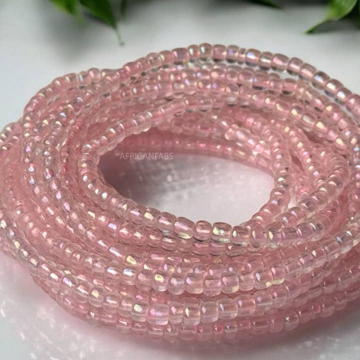 AfricanFabs - Wholesale Beads - Waist Beads / African Waist Chain - EFE- Pink (elastic)