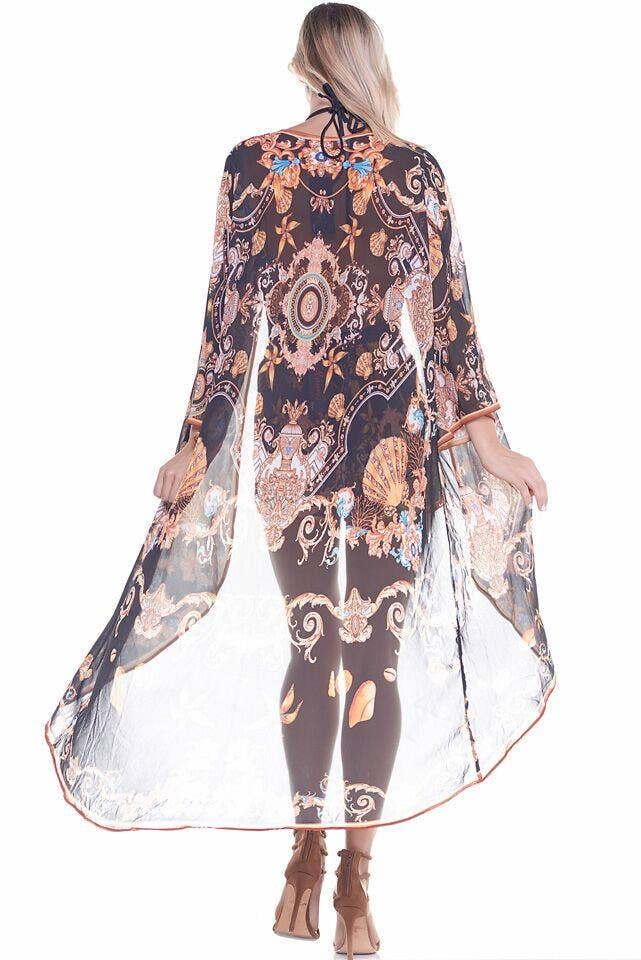 Ranee's - Wholesale Kimono - Women's - 607 Black and Gold Versa Duster - Pack of 21
