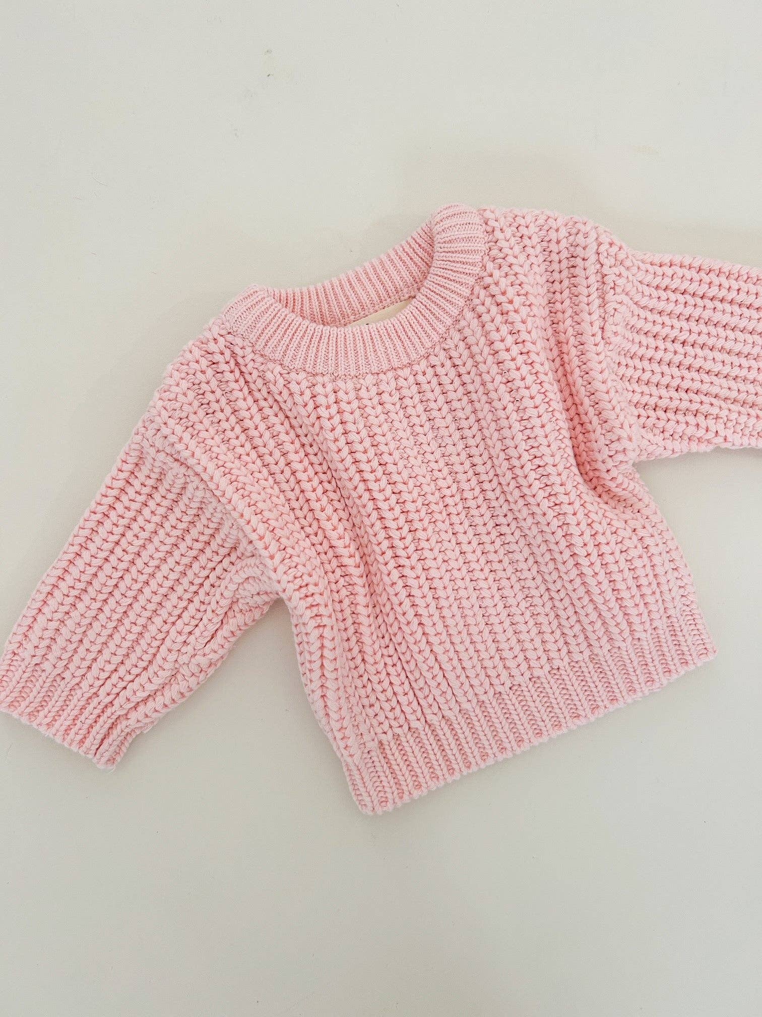 Petite + Co - Wholesale Knit Sweater - Baby - CHUNKY KNIT JUMPER - PINK1