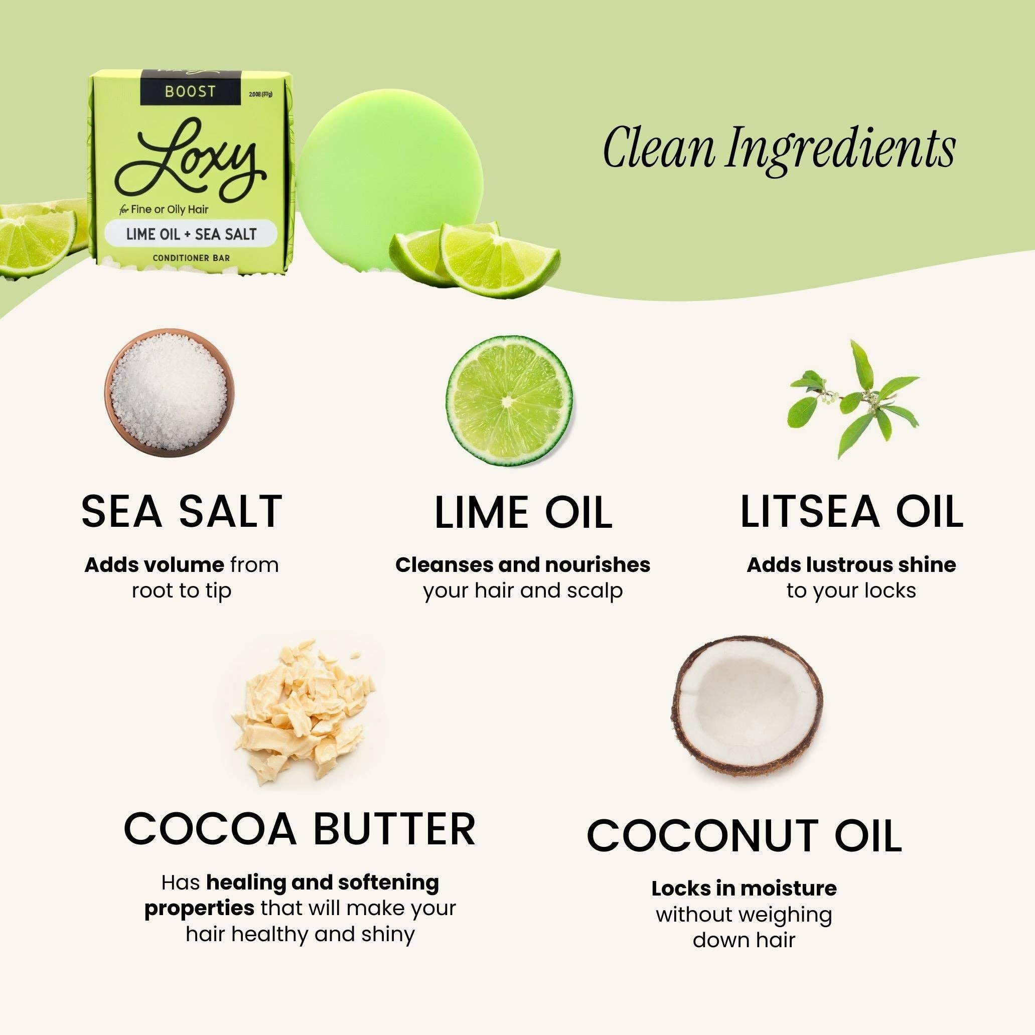 Loxy - Wholesale Hair Conditioner - BOOST: Volumizing Conditioner Bar for normal to fine hair with Lime Oil & Litsea Oil2