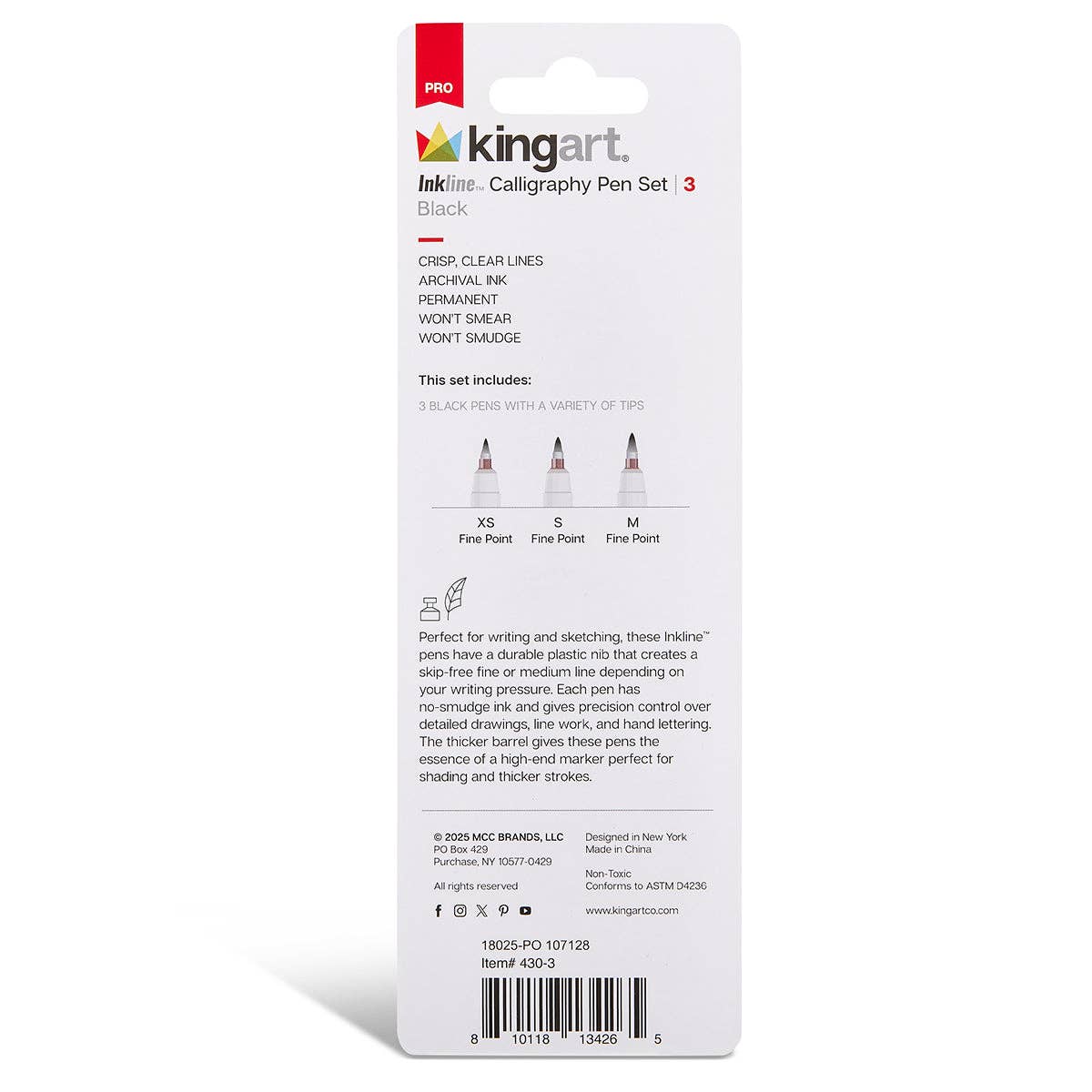 KINGART - Wholesale Pen - Inkline™ Calligraphy Pens 3 pc3