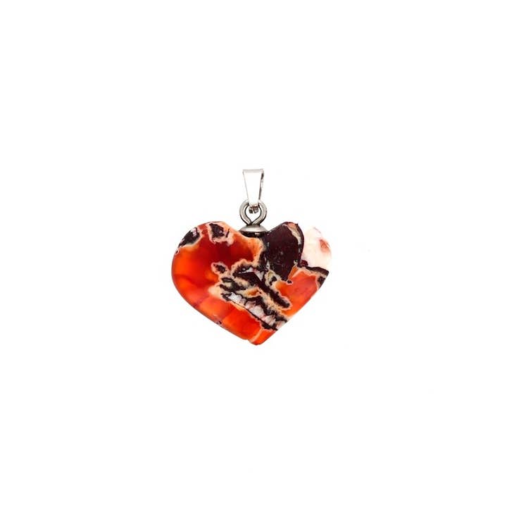 Artisans de Madagascar - Wholesale Pendant/Charm Necklace - Agate Brecche Heart pendant 2 to 3 cm