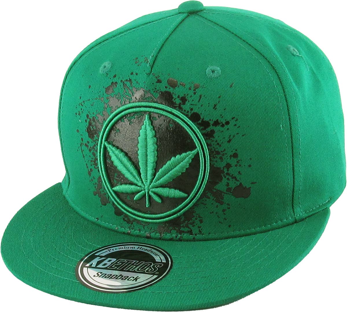 KBETHOS - Wholesale Flat Brim Cap - Men's - MARIJUANA LEAF SNAPBACK5