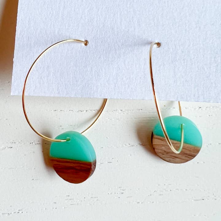 Stoll & Heart - Vendita all'ingrosso Orecchini a cerchio - The Marley Wood e Blue Rounds0