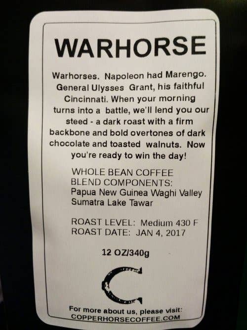 Copper Horse Coffee – Großhandel Kaffeebohnen – Warhorse-Mischung1