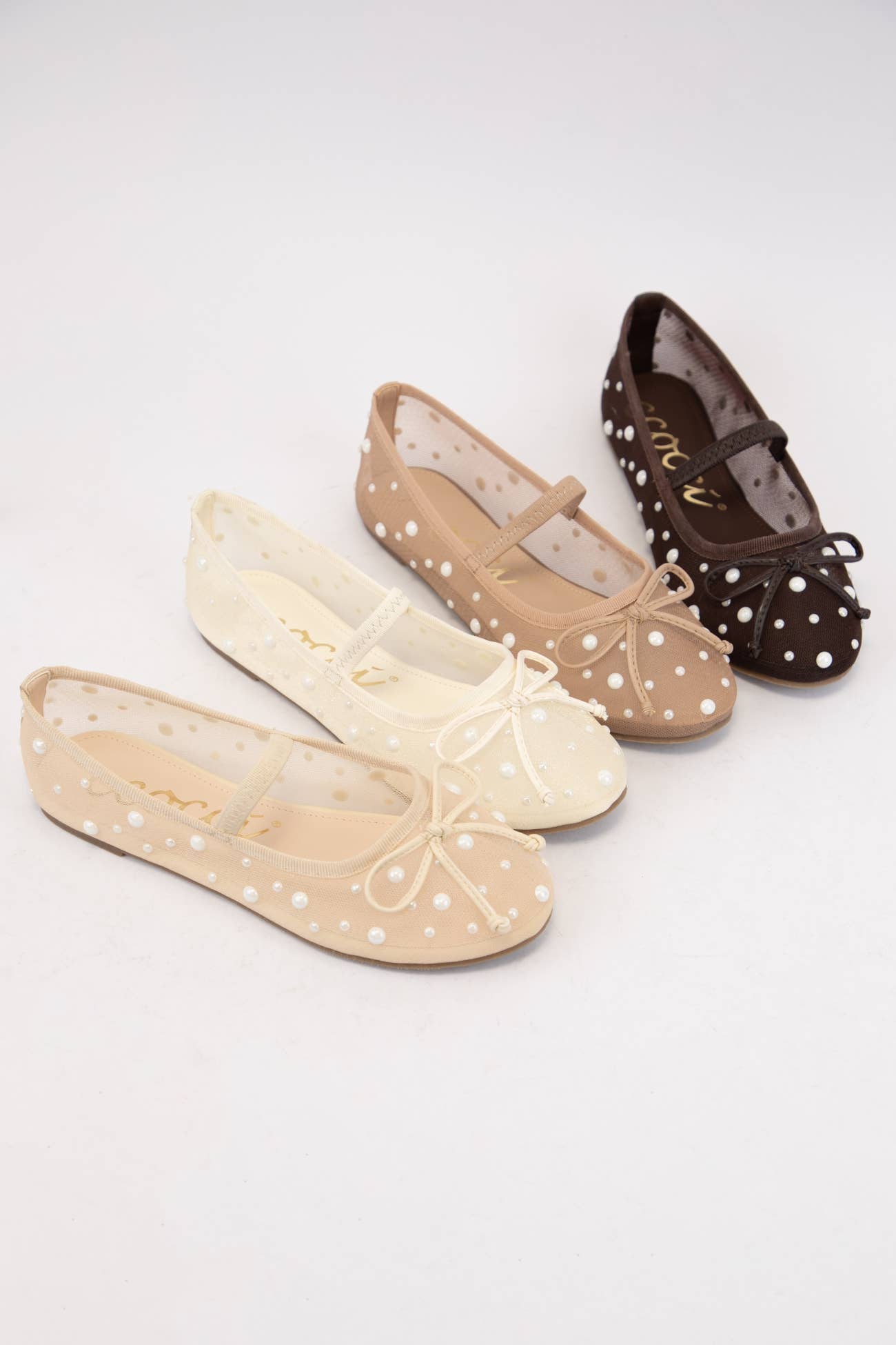 CCOCCI - Wholesale Flats - Women's - CCOCCI MINI PACK CARLY SHEER MESH WITH PEARL EMBELLISHMENT11