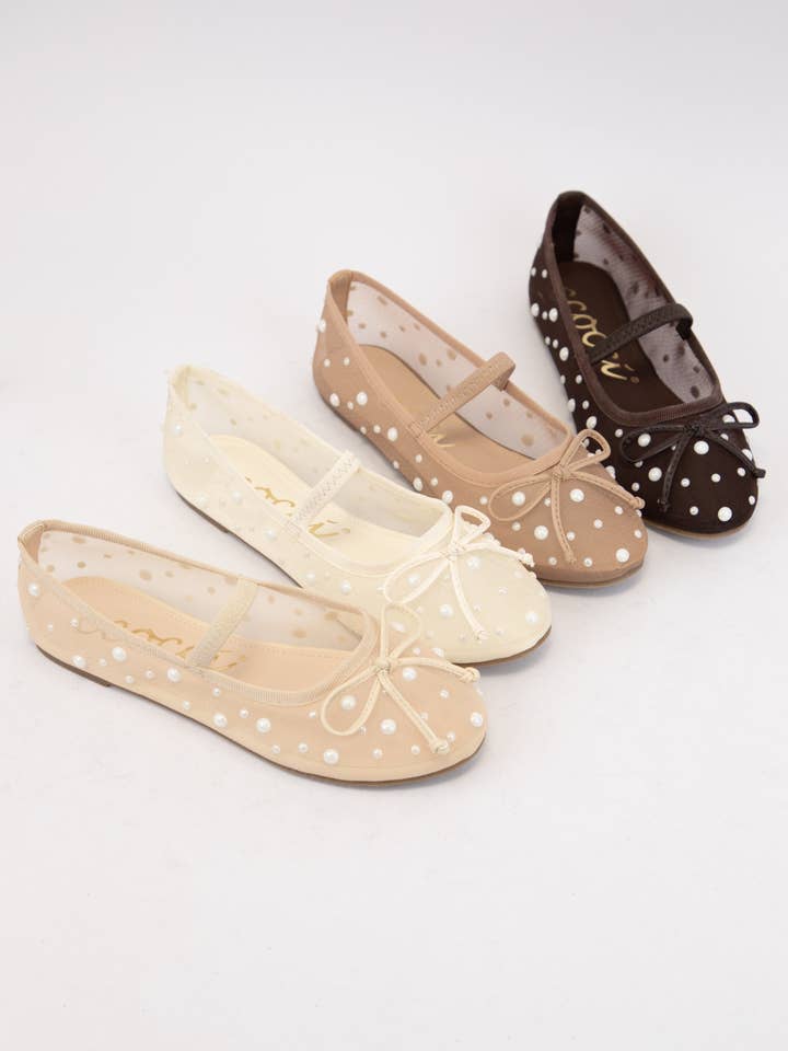 CCOCCI - Wholesale Flats - Women's - CCOCCI MINI PACK CARLY SHEER MESH WITH PEARL EMBELLISHMENT11