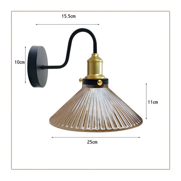 Ledsone - Wholesale Sconce - Rustic Industrial Wall Sconce Wall Lamp Light Glass Shade