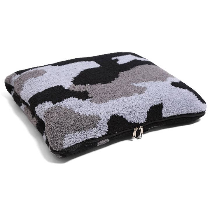 Fashion City - Wholesale Throw Blanket - 2 In 1 Camouflage Print Throw Blanket & Pillow11