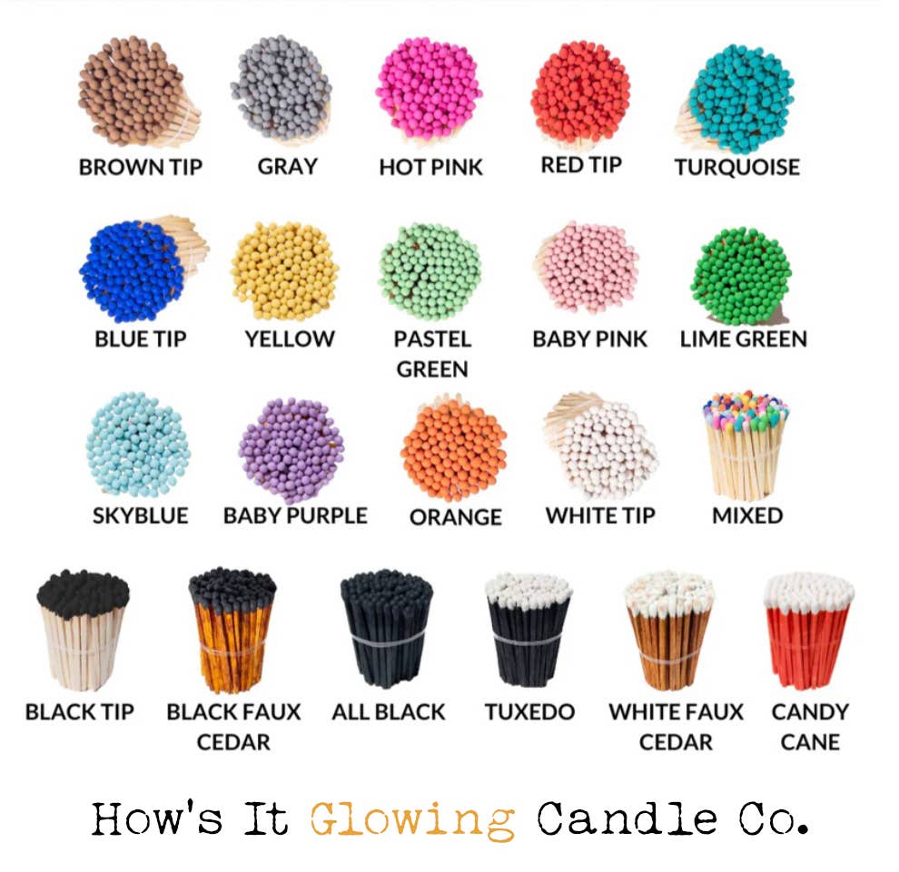 How's It Glowing Candle Co. - Vente Allumettes - Fioles d'Allumettes d'Apothicaire (40 allumettes & grattoir) | Verre & Liège1