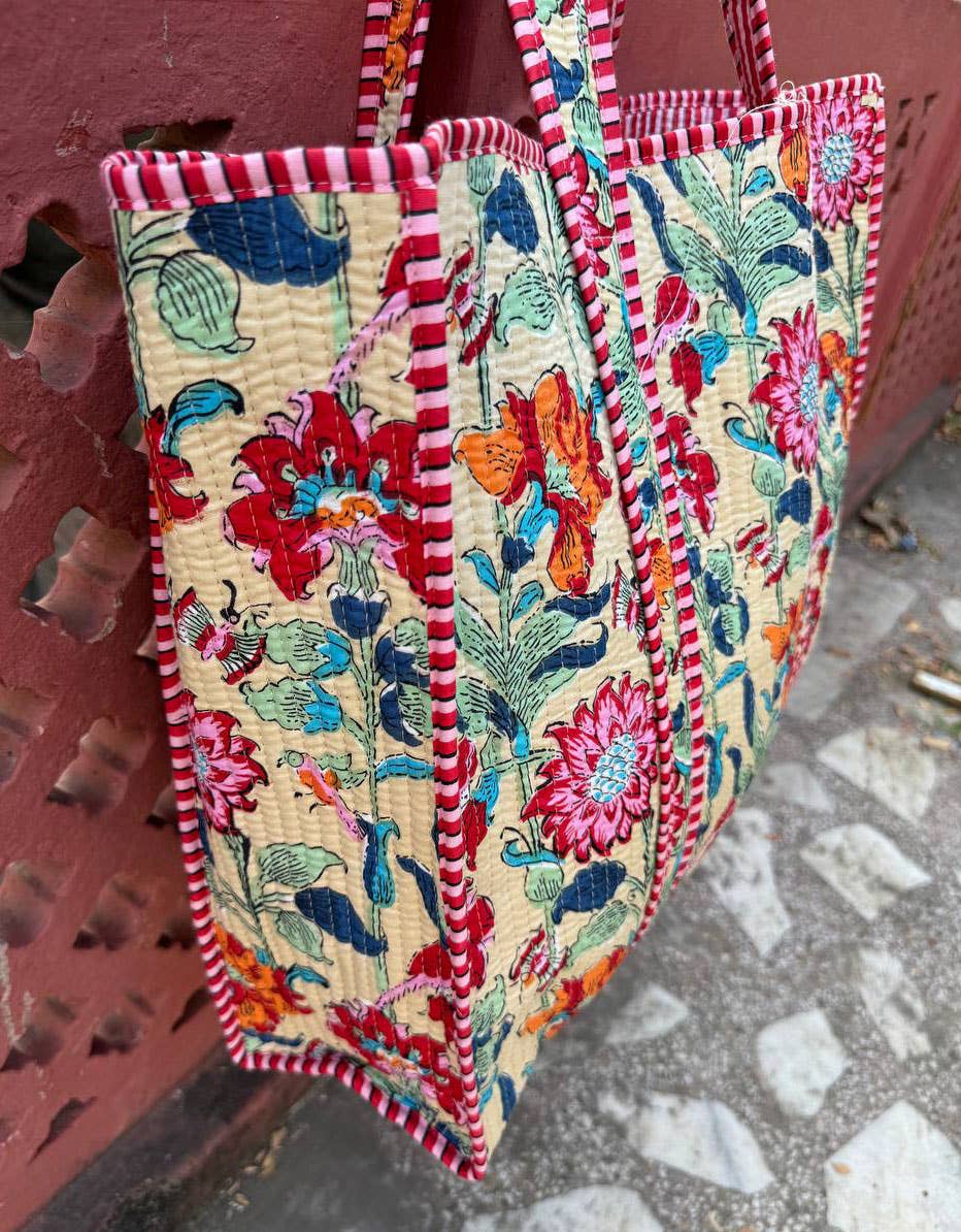 Bhawana Handicrafts - Wholesale Tote Bag - Women's - Floral Print Stylish Bag Indian Cotton Quilted Bag Women Bag1