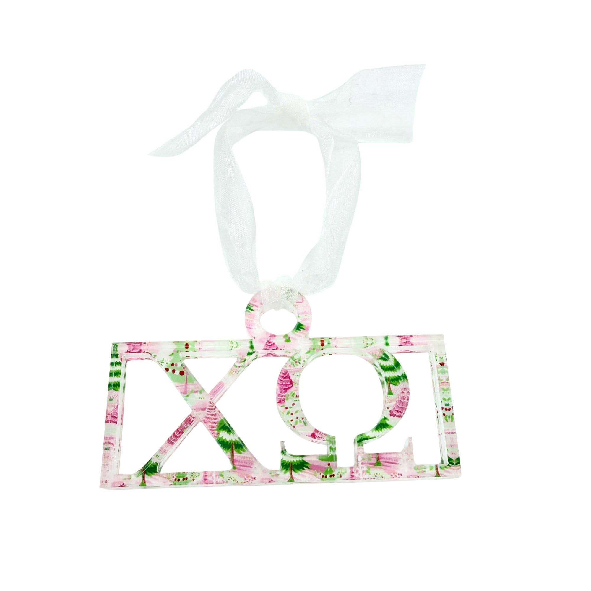 Sarahndipity Shop - Wholesale Ornament - Sorority Acrylic Ornament - Patterned Greek Bar Design