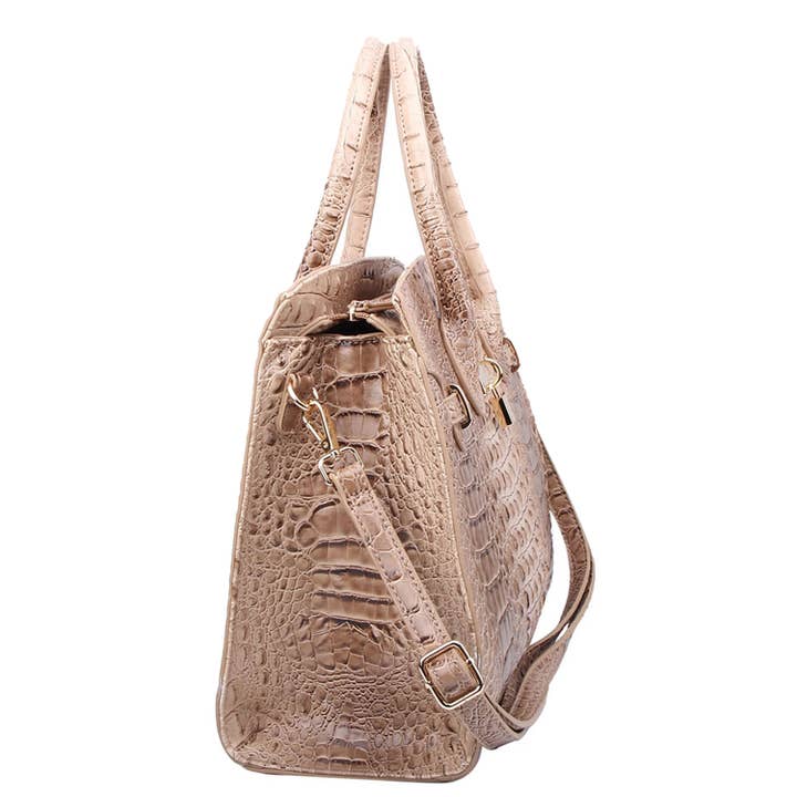M&M HANDBAGS, LLC. - Wholesale Laptop Bag - Unisex - AC1096 W Croc Alligator Padlock 2-in-1 Satchel5