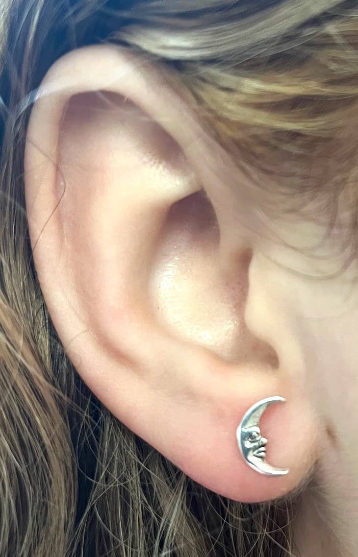 Semaki & Bird - Vente Clous d'oreille - Boucles d'oreilles à tige en forme de quart de lune - Sterling Natural History1