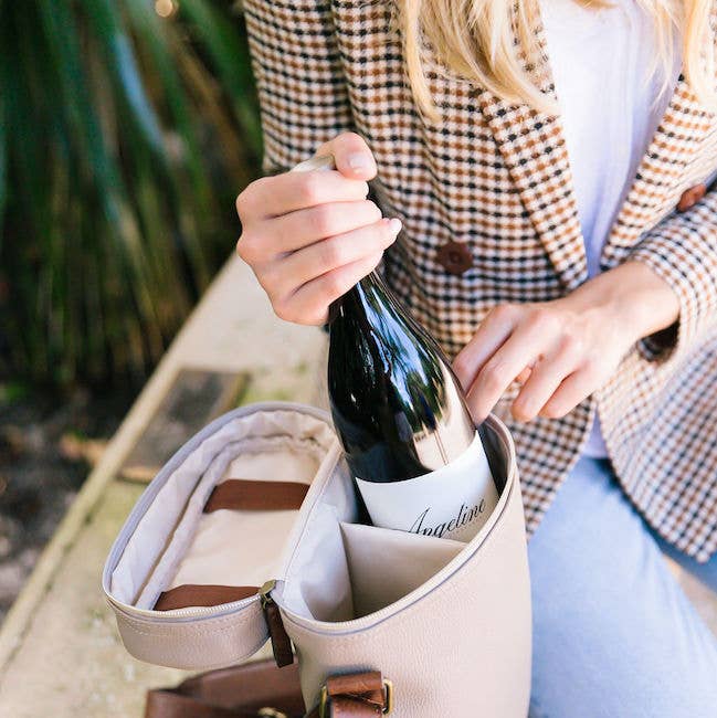 mb greene - Wholesale Wine Tote - Wine Tote in Pebble Grain2