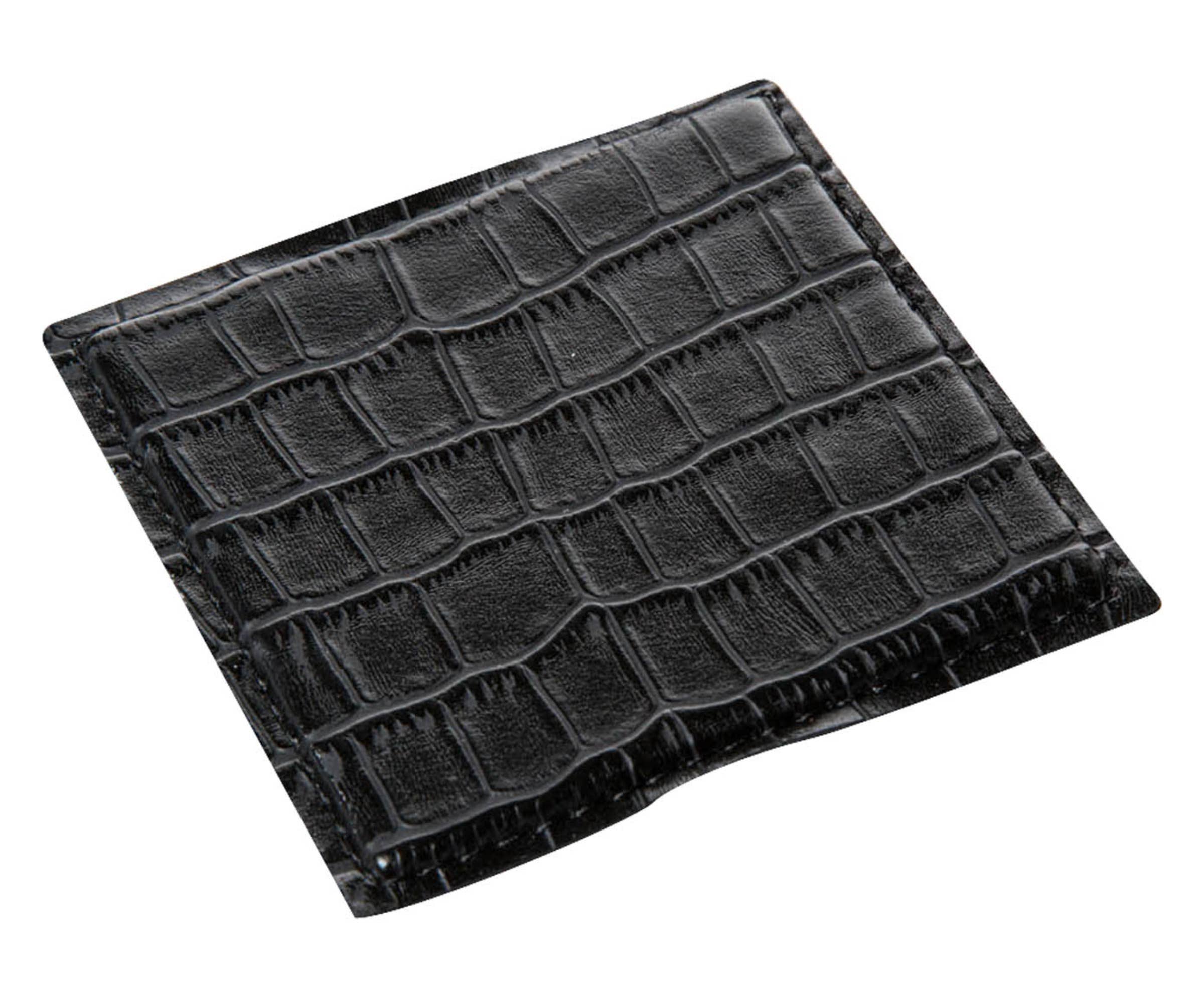 Signature Home Collection GmbH – wholesale Coasters – Set of 6 crocodile black faux leather glass coasters3