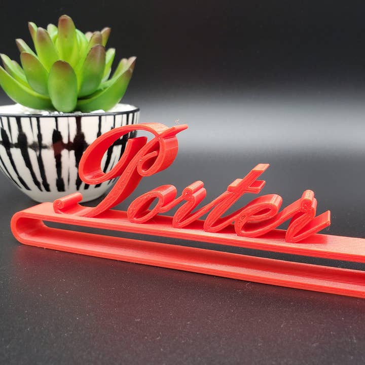 Customizable Name Tag. Personalize a Desk with Any Name, Word and in Any Color. for wholesale by Clever Contraptions