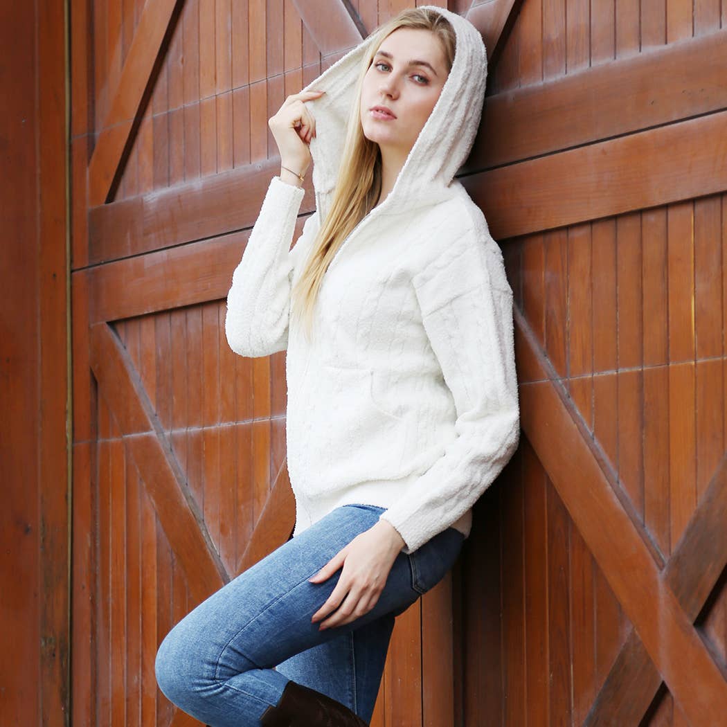 Fashion City - Vendita all'ingrosso Felpa con cappuccio - Donna - Felpa calda con cerniera monocolore tinta unita18