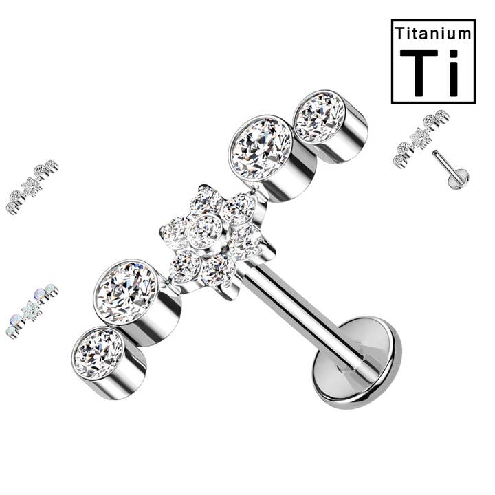 Labret Titan Crystal Piercing - PWC-014 för wholesale av Awaken