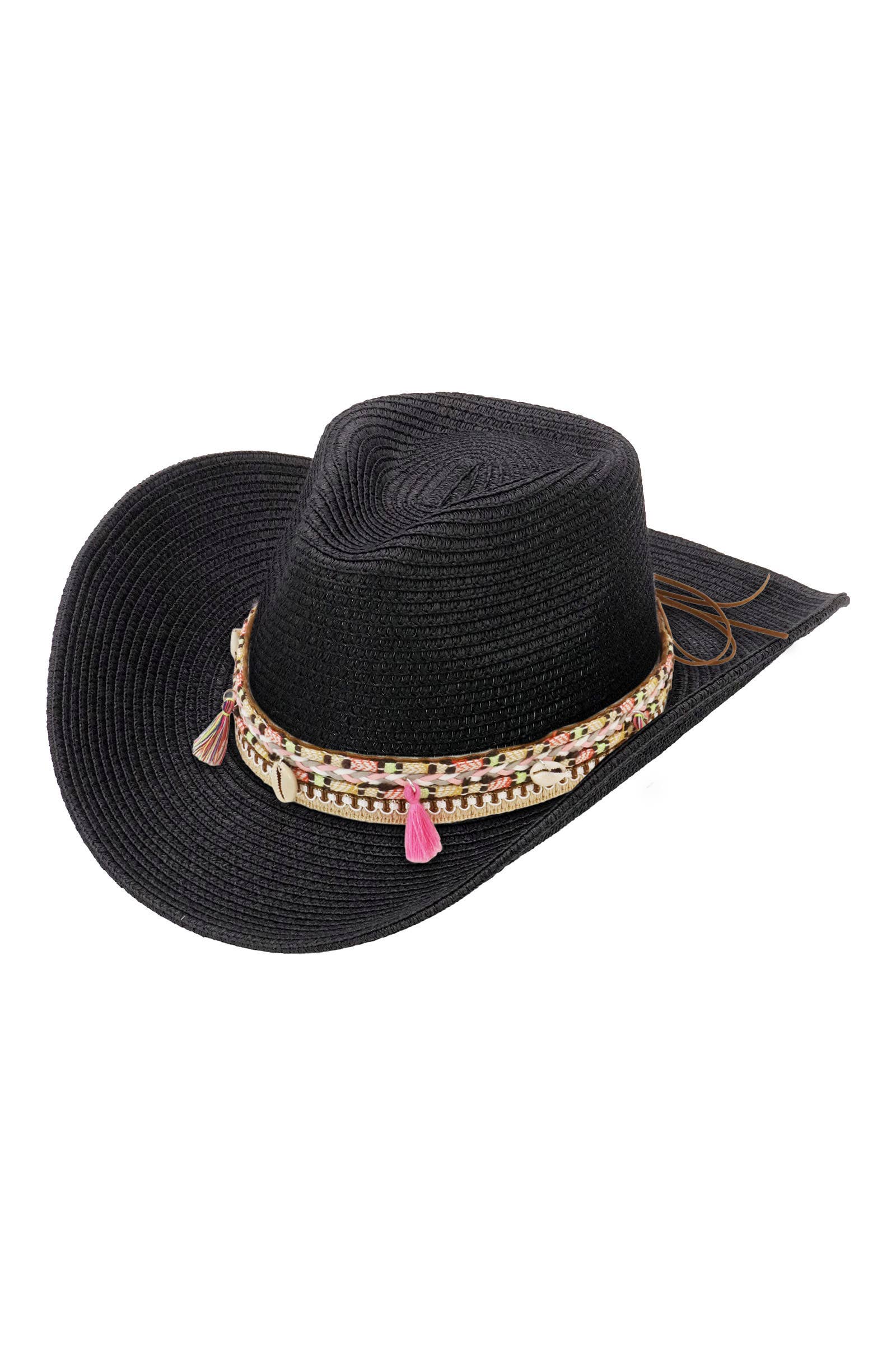 Cap Zone - Wholesale Cowboy Hat - Women's - Pink Tassel Straw Coastal Cowgirl Hat2