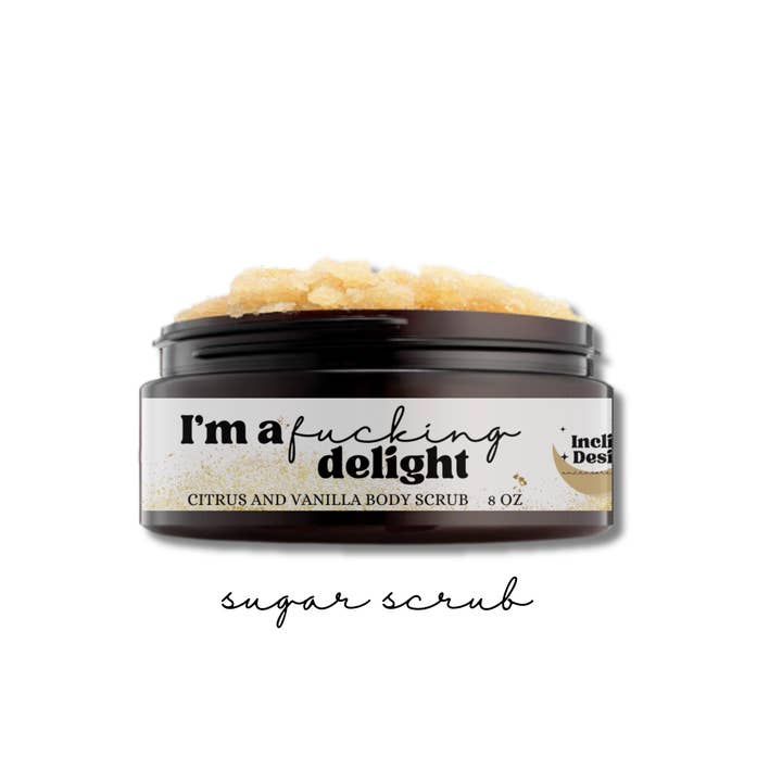 I'm A Fucking Delight Brown Sugar Scrub 8 oz. for wholesale by Inclined Designs