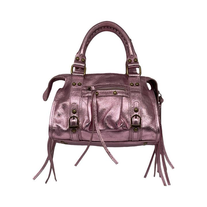 CAPUCINE LILLE IRISERENDE LÆDER HÅNDTASKE for engroshandel hos Louisa lee