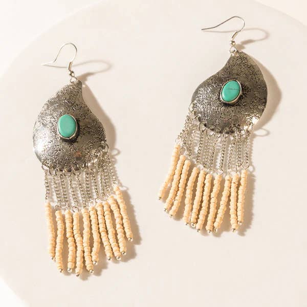 Echoes of Santa Fe Earrings in Canyon Teal for wholesale by The Co-Founder and Co.
