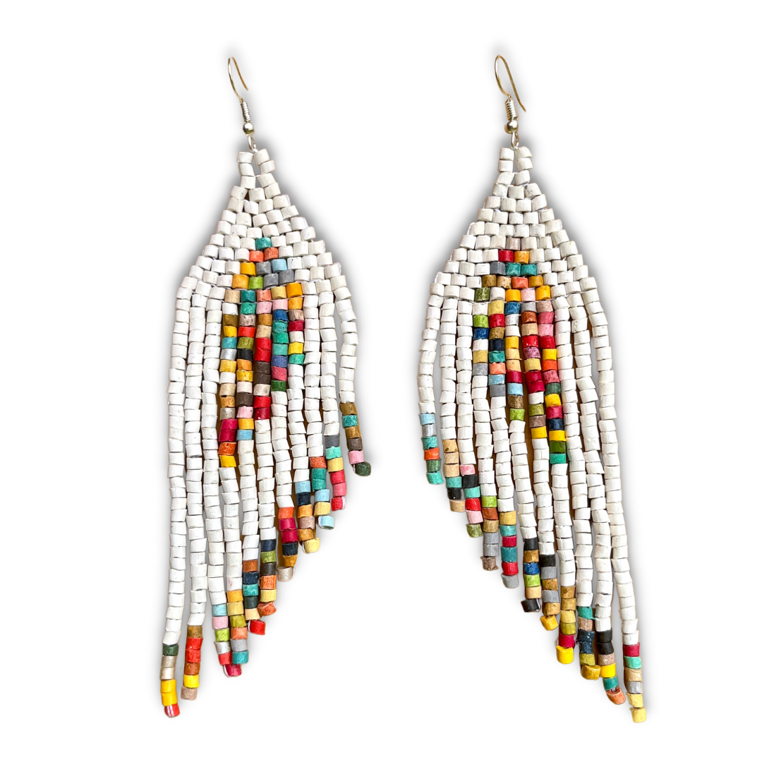 Los Colores de la Tierra - Wholesale Dangle Earrings - Handmade Clay Beaded Earrings in Mirrored Design1