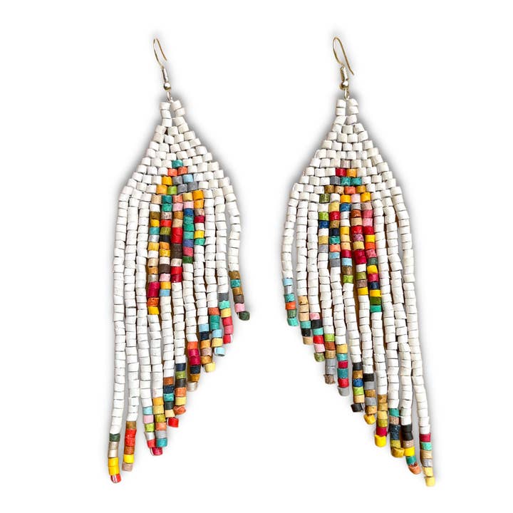 Los Colores de la Tierra - Wholesale Dangle Earrings - Handmade Clay Beaded Earrings in Mirrored Design1