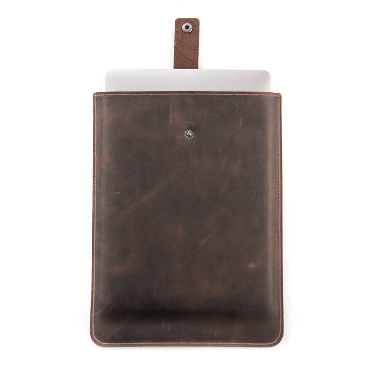 Mission Leather Co - Wholesale Laptop/Tablet Case - Unisex - Leather MacBook Sleeve | Vertical with Strap4
