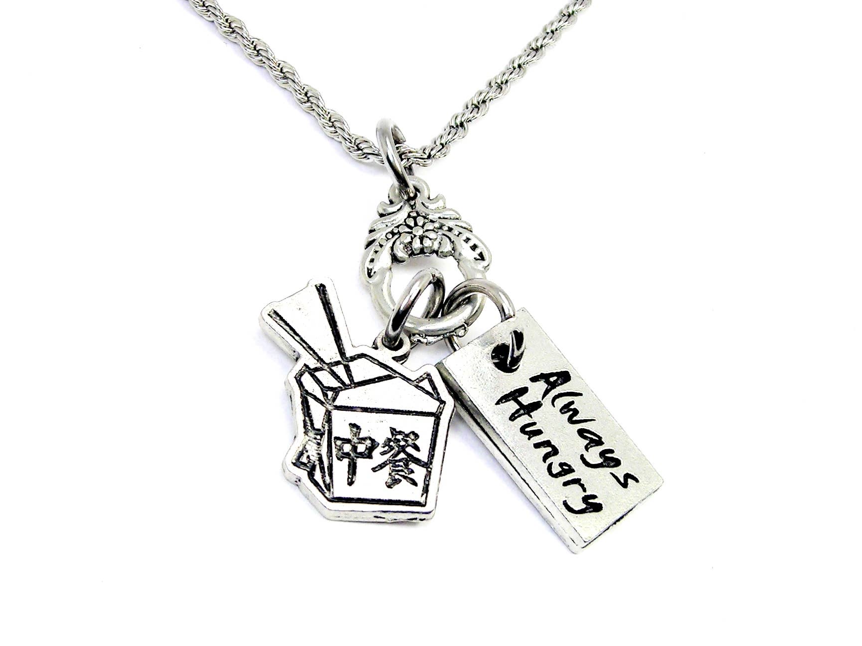 Chubby Chico Charms – Engroshandel Halskæde med vedhæng – Altid sulten kinesisk take away box Charm Holder halskæde2