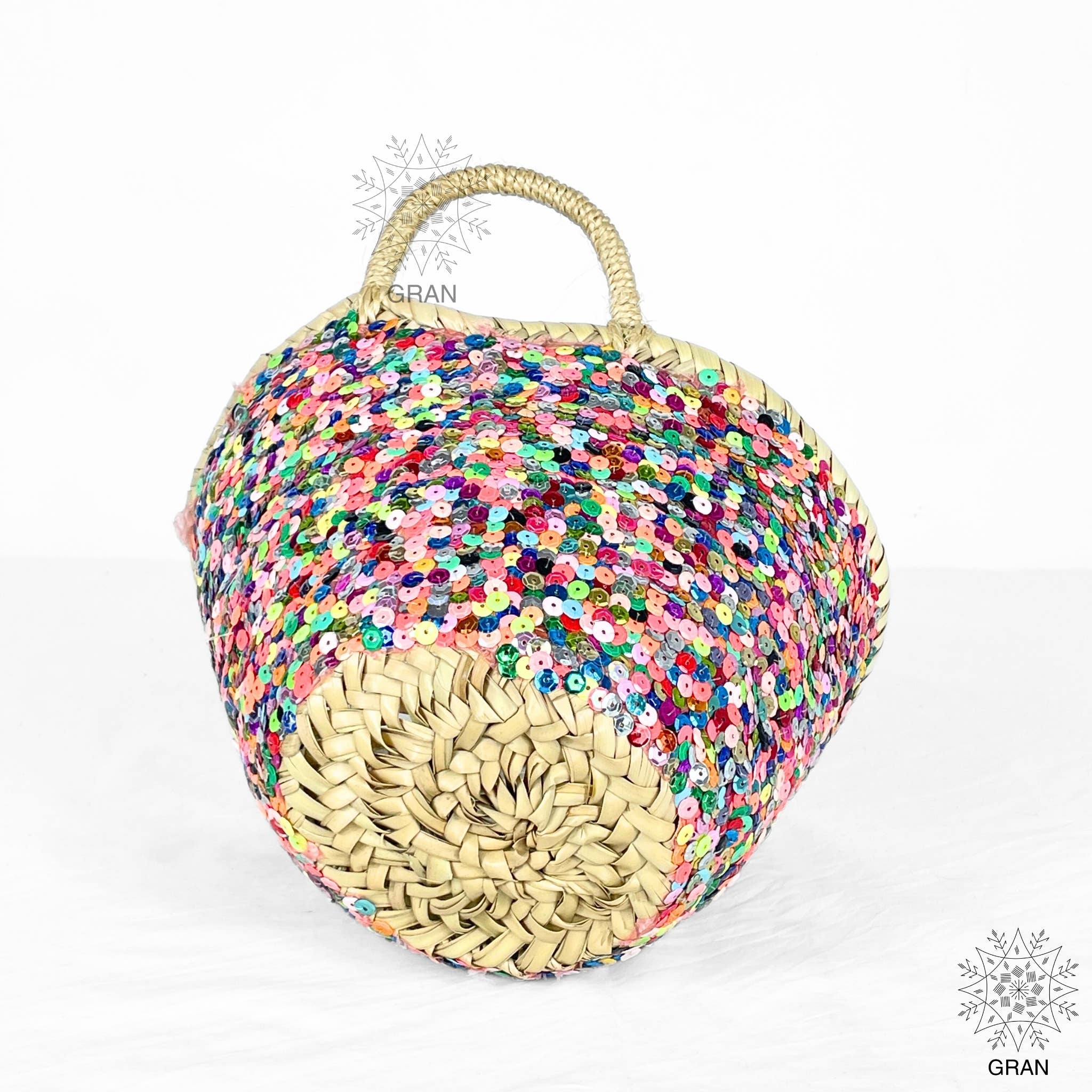 Gran Wholesale - Venta al por mayor Bolsa de asa- Mujer - Bolsa de mano de paja adornada con lentejuelas, bolsa pequeña. 4