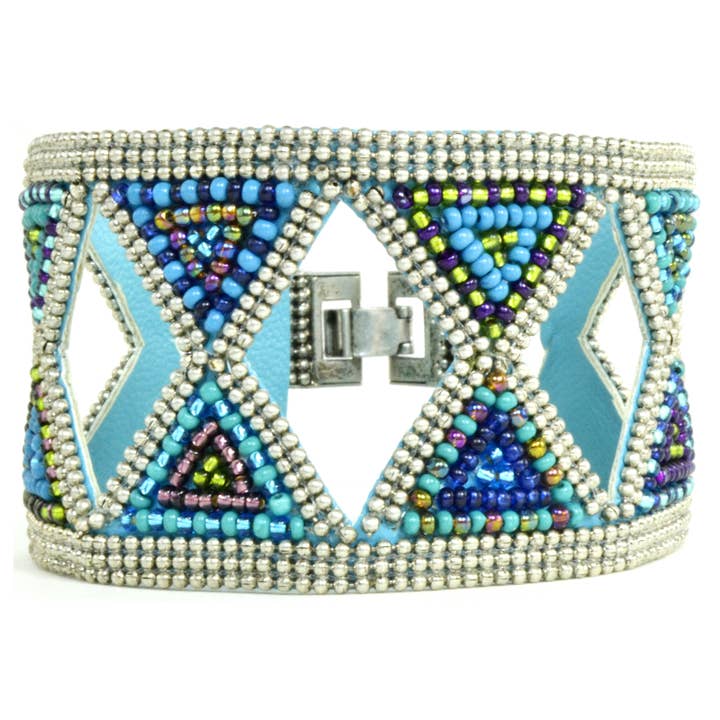 Bracciale a clessidra con perline di semi in pavone per la vendita all'ingrosso da parte di Erik & Mike