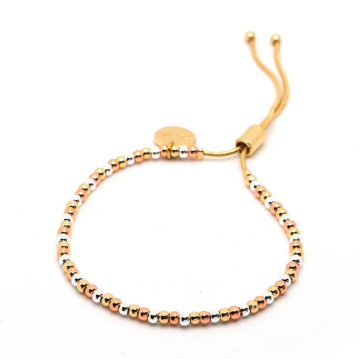 Tri Tone Adjustable Bracelet in 3mm for wholesale by The Sis Kiss