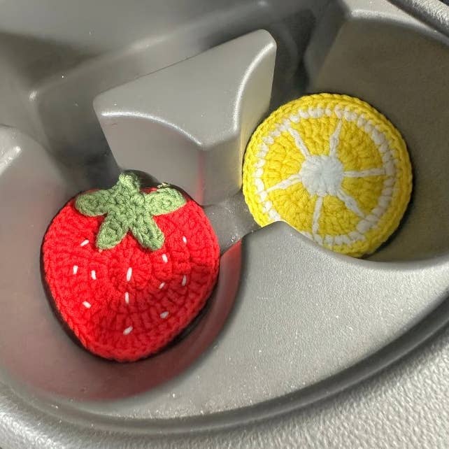 Crochet Car Coaster, Fruits Flower Car Cup Holder, Car Decor for wholesale by TOMOPOD LLC