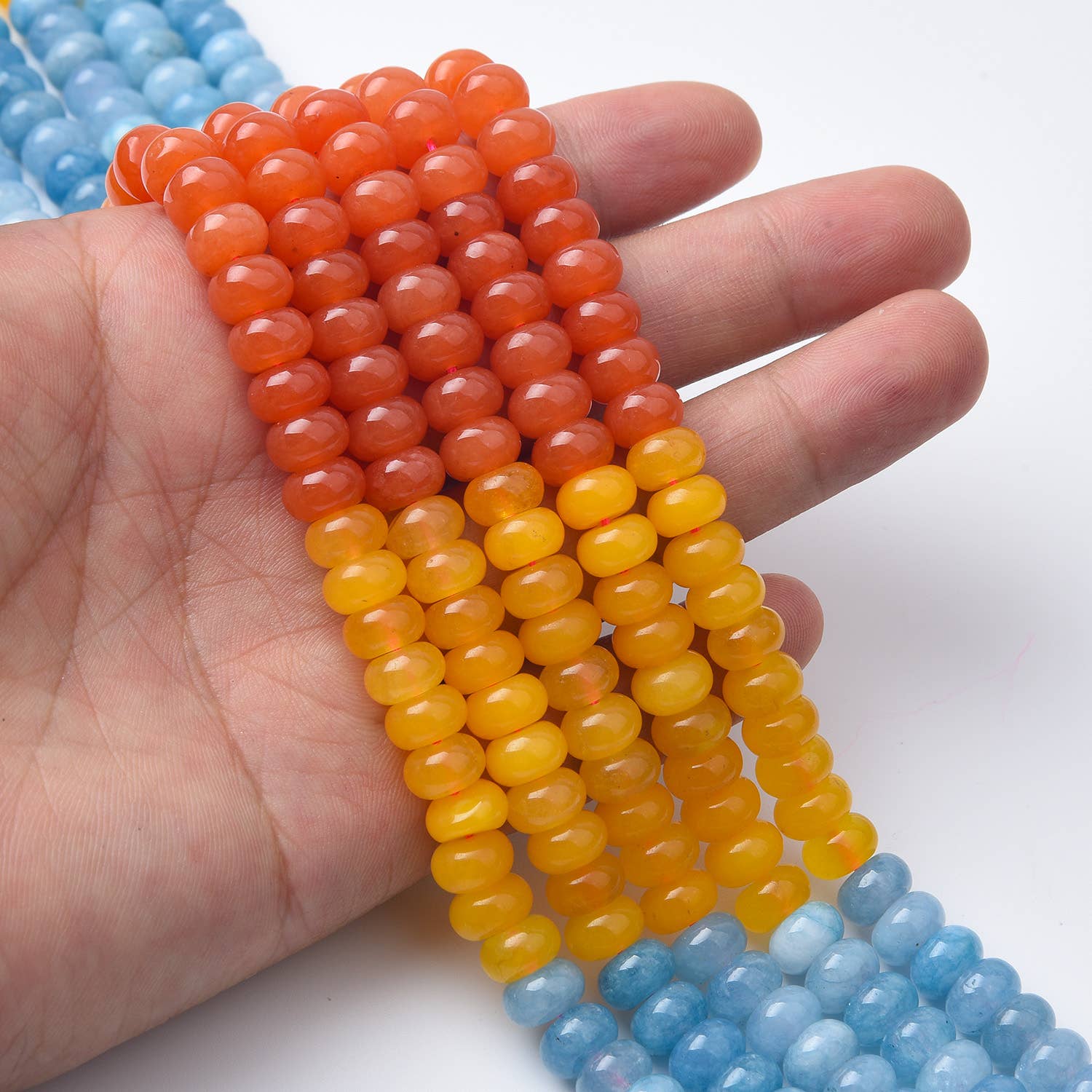 Beads Creation - Wholesale Beads - Rainbow Multi Gemstone Rondelle Beads 5x8mm GRN5122