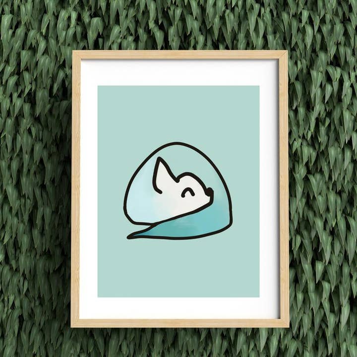 Slaperige Blauwe Ombré Chihuahua Muurkunst voor wholesale door Sleepy Chi